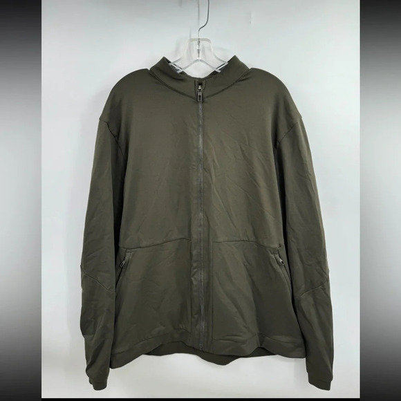 Men’s Lululemon Division Track Jacket Dark Olive Green Size 2XL - Picture 1 of 6